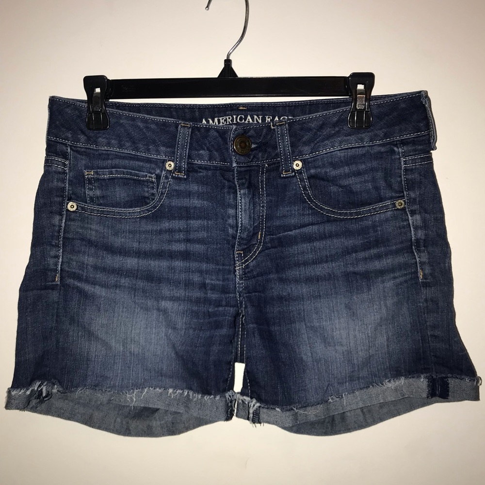 American Eagle Dark Wash Denim Shorts Mid-Rise